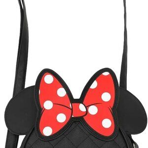 Charming Quilted Minnie Mouse Crossbody Bag - Whimsical Style for Disney Fans